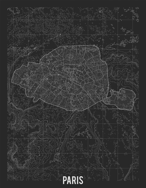 Carte topographique de Paris