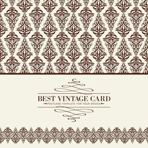 Carte vintage avec motif damassé sans couture