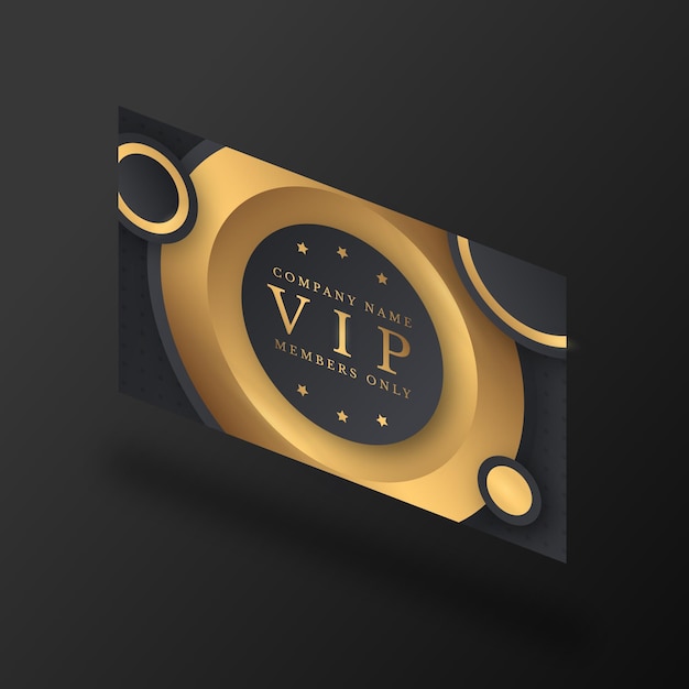 Carte vip isométrique avec détails dorés