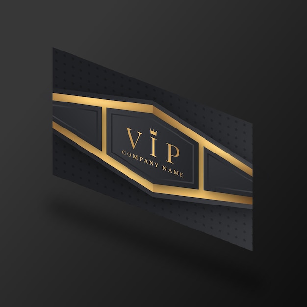 Carte vip isométrique avec détails dorés
