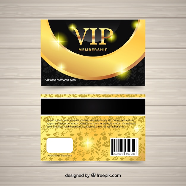 Vecteur gratuit carte vip d'or