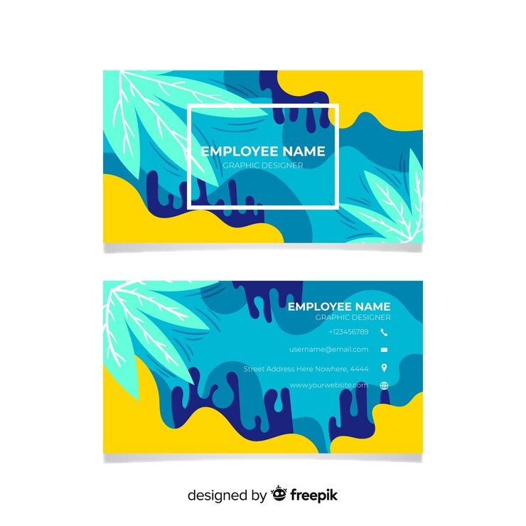 Vecteur gratuit carte de visite abstraite peinte à la main