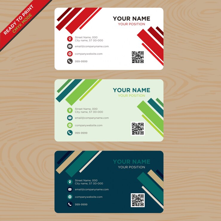 Vecteur gratuit carte de visite avec des barres de couleurs