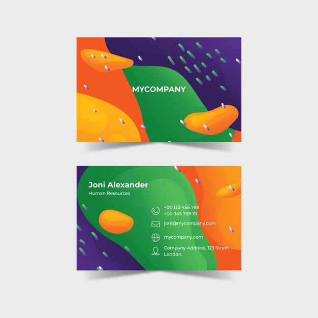 Vecteur gratuit carte de visite colorée abstraite