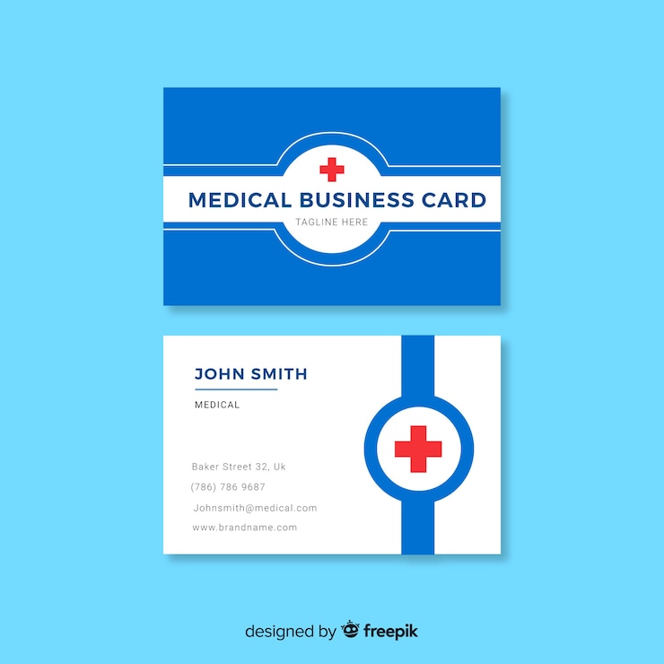 Vecteur gratuit carte de visite créative avec concept médical