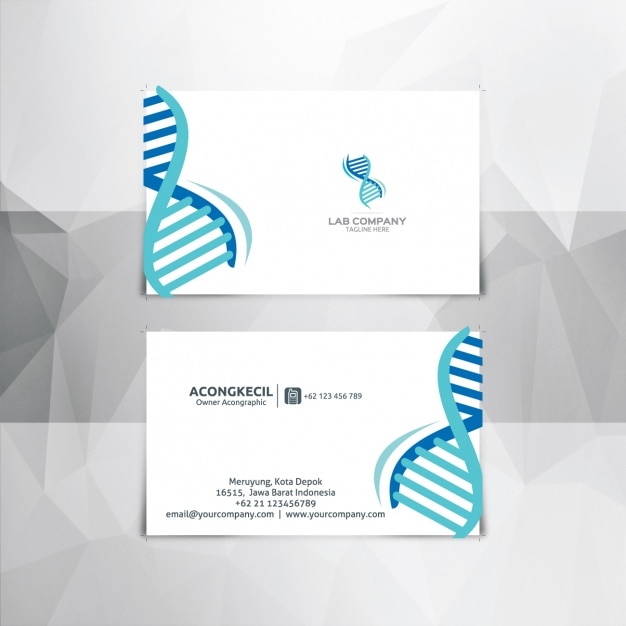 Vecteur gratuit carte de visite dna bleu et blanc