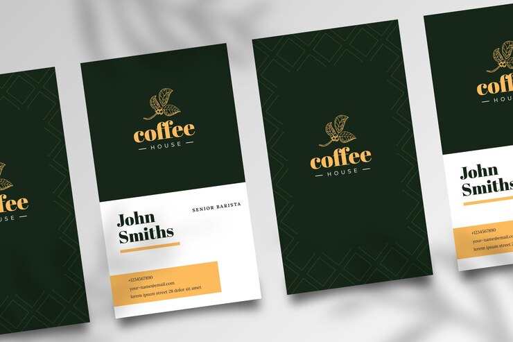 Vecteur gratuit carte de visite double face café