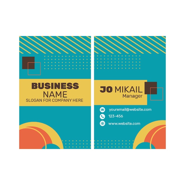 Vecteur gratuit carte de visite double face marketing business