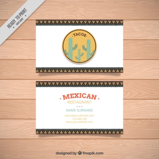 Carte De Visite Du Restaurant Mexicain