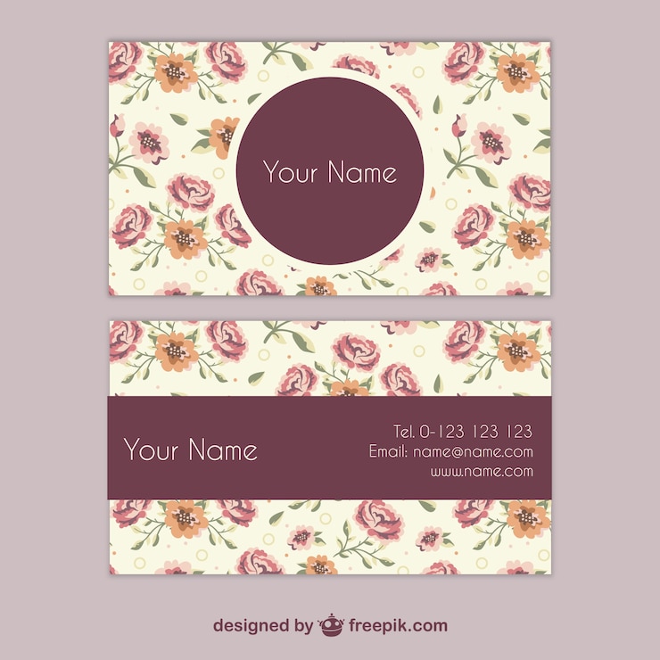 Vecteur gratuit carte de visite floral