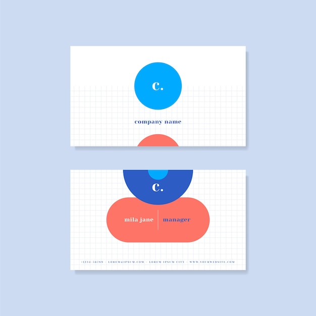 Carte De Visite Minimaliste Design Plat