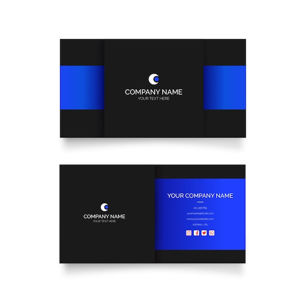 Vecteur gratuit carte de visite moderne avec des formes bleues