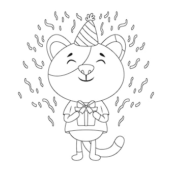 Carte D Anniversaire Avec Un Chat Vecteur Premium Carte D Anniversaire Avec Un Chat Vecteur Premium