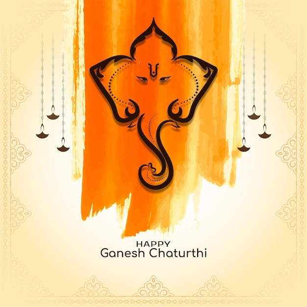 Carte De Voeux De Célébration Du Festival Happy Ganesh Chaturthi