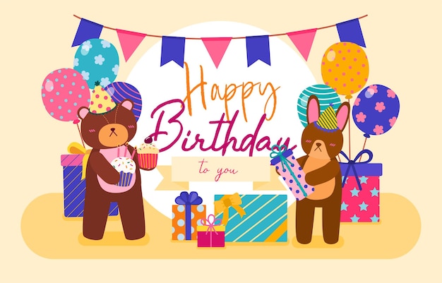 Modele D Invitation D Anniversaire Girly Avec Des Animaux De Dessin Anime Vecteur Gratuite Modele D Invitation D Anniversaire Girly Avec Des Animaux De Dessin Anime Vecteur Gratuite