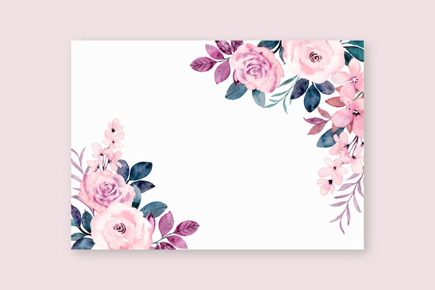 Vecteur gratuit carte de voeux avec fleur rose rose