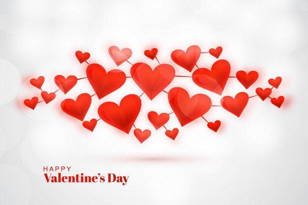 Carte De Voeux Happy Valentines Day Avec Coeurs