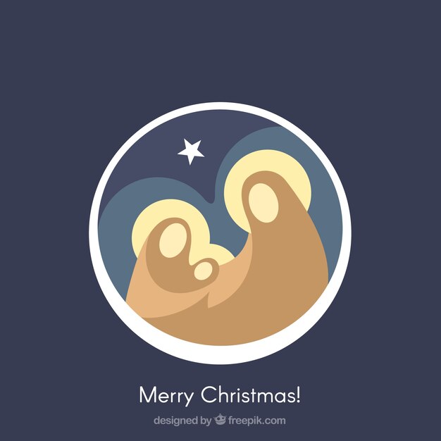 Carte de voeux joyeux Noël. Nativité de Jésus