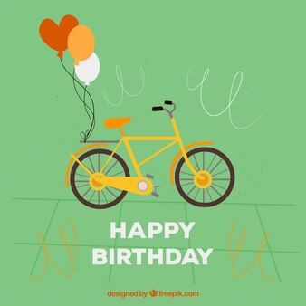 Carte De Voeux Avec Mignon Velo Et Deux Ballons Vecteur Gratuite Carte De Voeux Avec Mignon Velo Et Deux Ballons Vecteur Gratuite