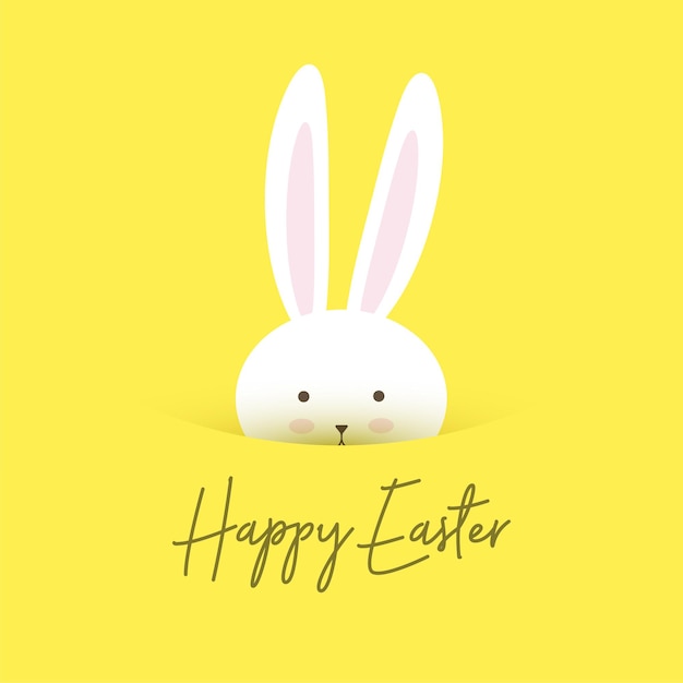 Carte de voeux mignonne Joyeuses Pâques avec un design de lapin