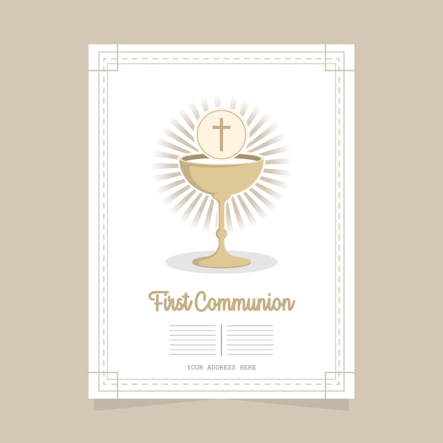 Vecteur gratuit carte de voeux première communion