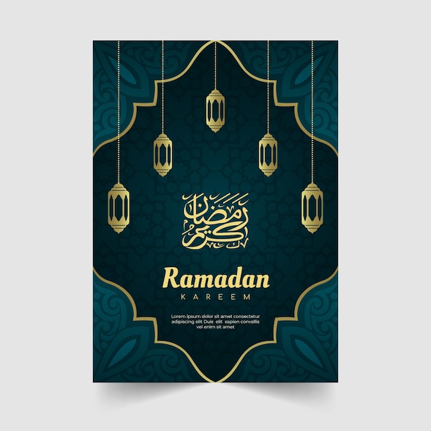 Vecteur gratuit carte de voeux ramadan dégradé