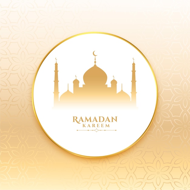 Vecteur gratuit carte de voeux de ramadan kareem avec motif de mosquée