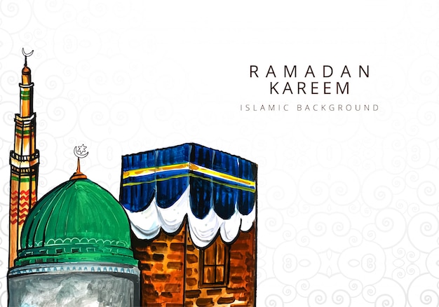 Vecteur gratuit carte de voeux ramadan kareem