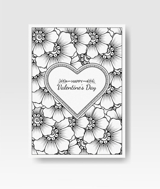 Carte De Forme De Coeur Fleur Decoratif Colore Saint Valentin Vecteur Gratuite