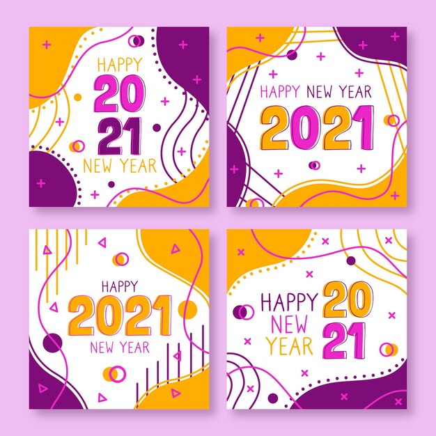 Cartes abstraites du nouvel an 2021