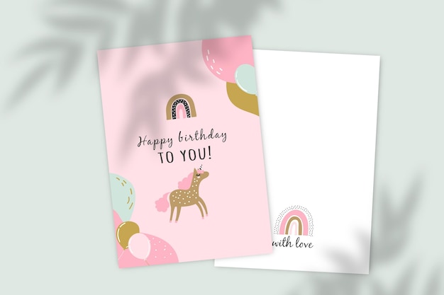 Cartes d'anniversaire abstraites ressemblant à des enfants