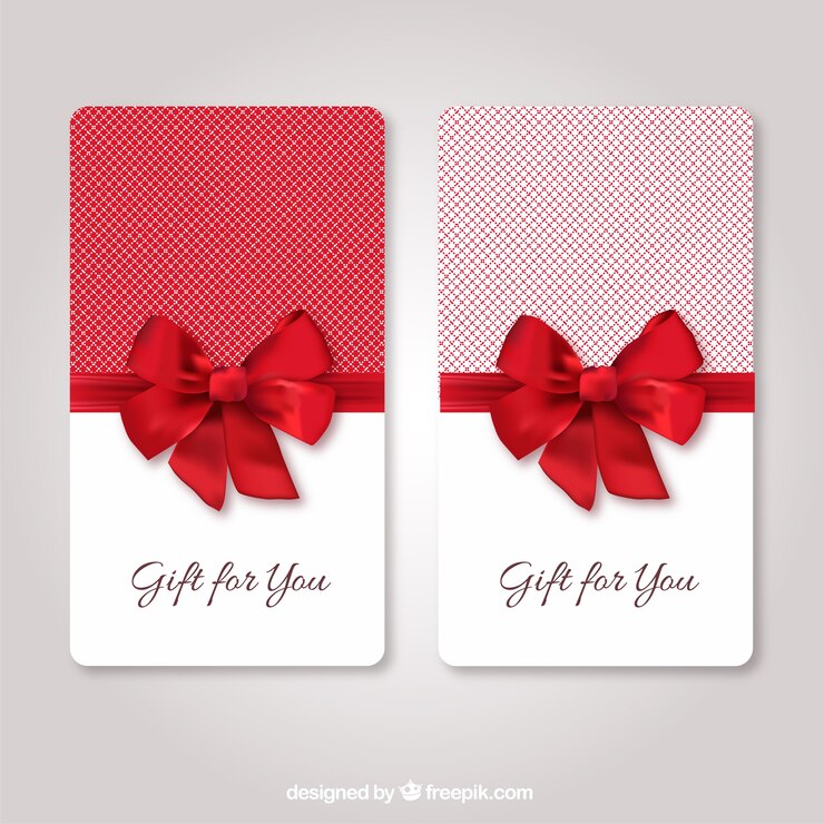 Vecteur gratuit les cartes-cadeaux modèle