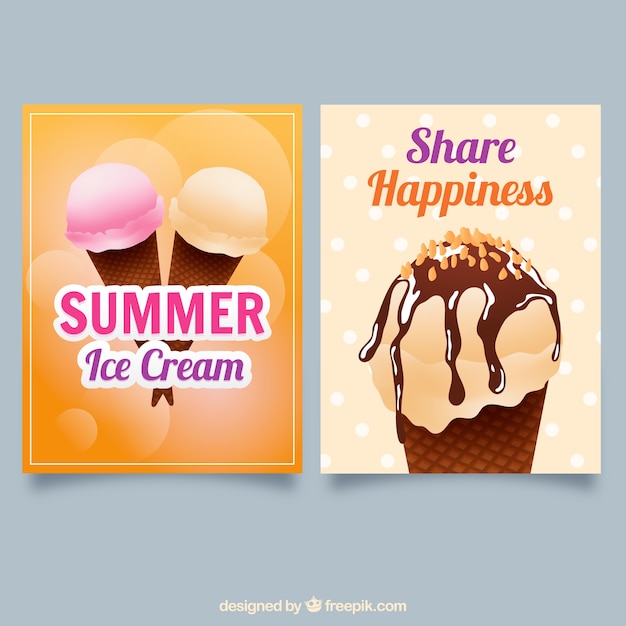 Cartes Décoratives Avec Des Glaces Réalistes