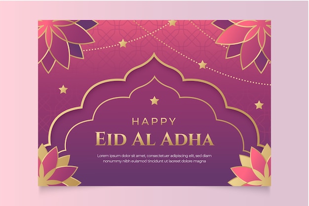 Cartes Eid Al-adha Mubarak Dégradées