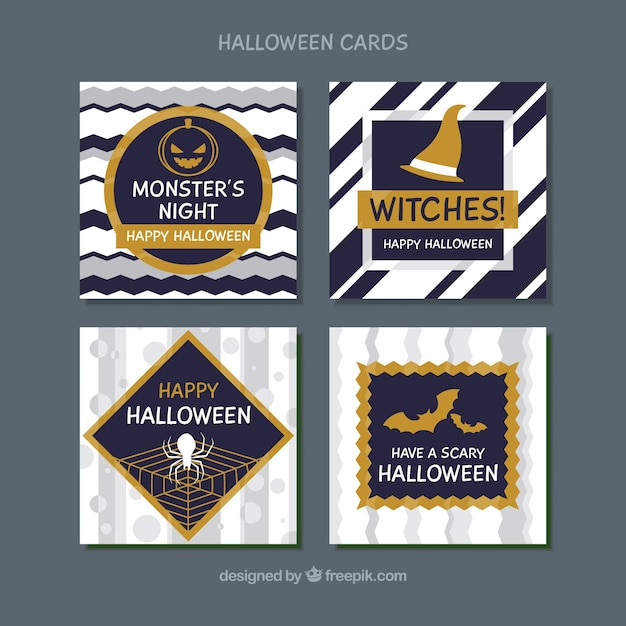 Cartes De Halloween Avec Style Moderne