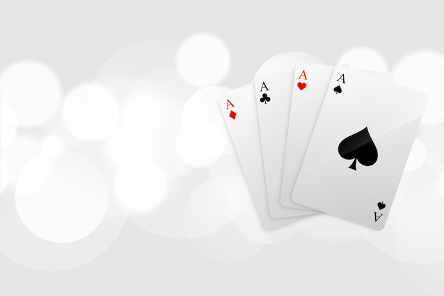 Vecteur gratuit cartes à jouer ace fond blanc bokeh