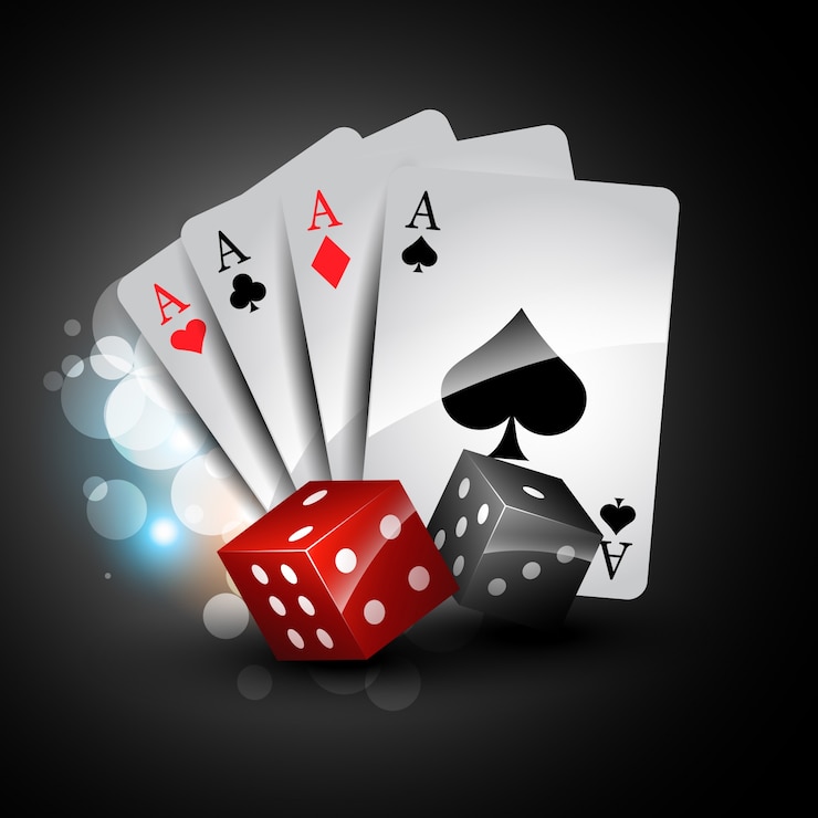 Vecteur gratuit des cartes à jouer élégantes avec des dés