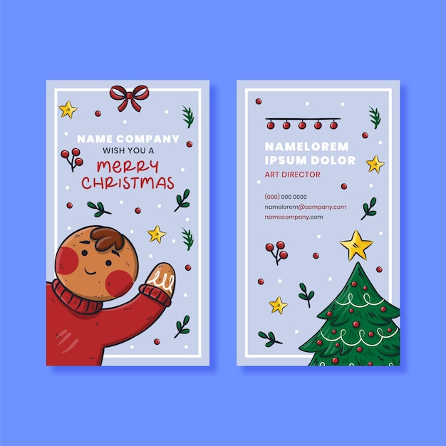 Cartes de Noël d'affaires dessinées à la main