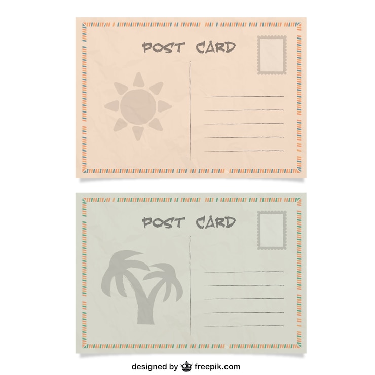Vecteur gratuit cartes postales d&#39;été