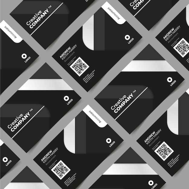 Vecteur gratuit cartes de visite monochromes