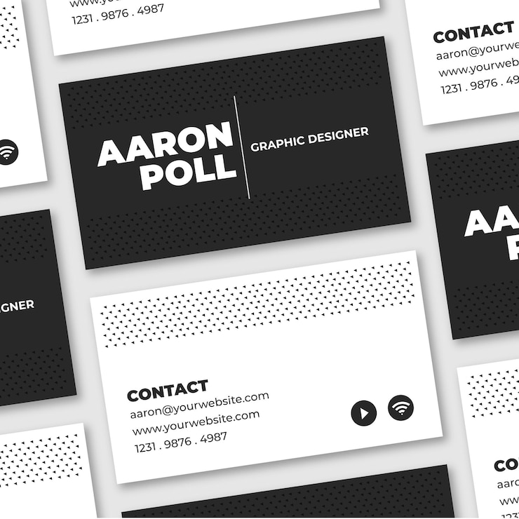 Vecteur gratuit cartes de visite monochromes