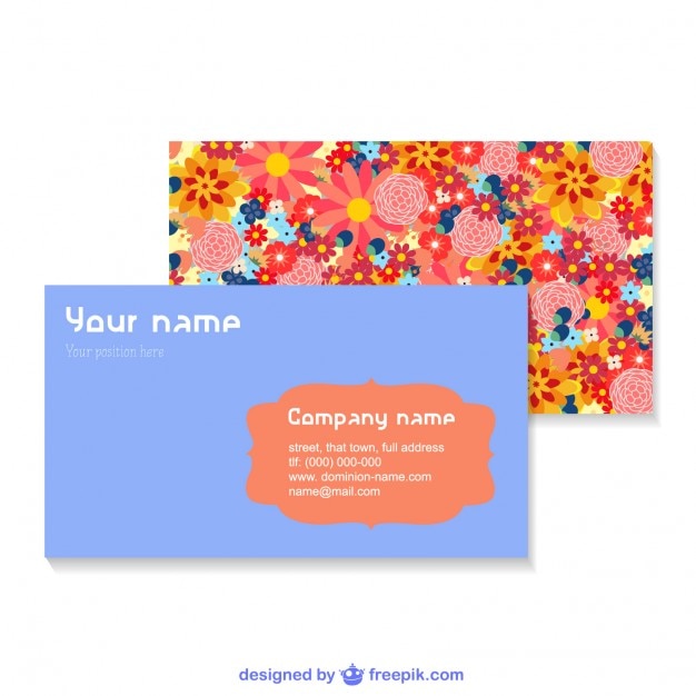 Vecteur gratuit cartes de visite vector set design floral