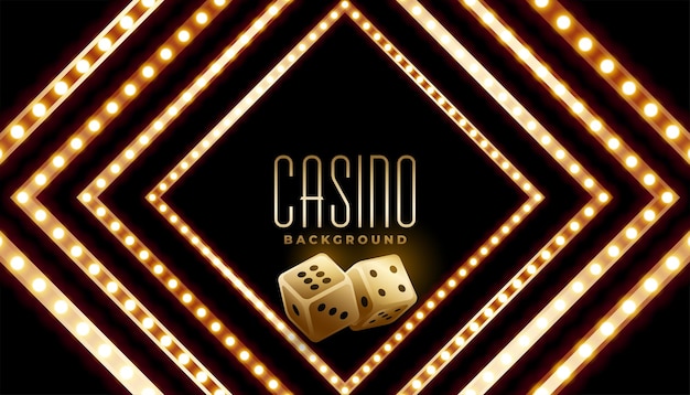 Vecteur gratuit casino 3d poker dés bannière sombre avec effet de lumière brillante