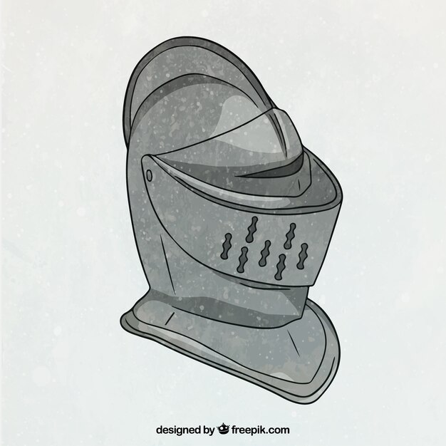 Casque de chevalier avec style dessiné à la main