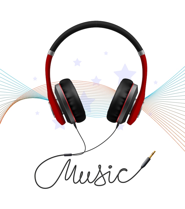 Vecteur gratuit casque écouteur composition réaliste