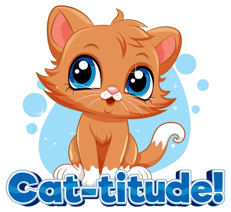 Vecteur gratuit cattitude un drôle de dessin animé d'un animal hilarant