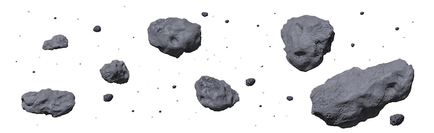 Vecteur gratuit ceinture d'astéroïdes en pierre meteor ou roche spatiale volante