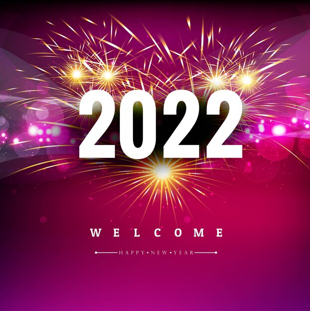 Célébration 2022 fond coloré de carte de vacances de nouvel an