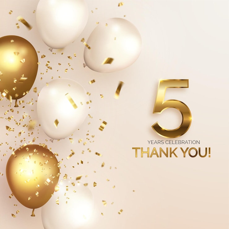 Vecteur gratuit célébration d'anniversaire élégante et réaliste
