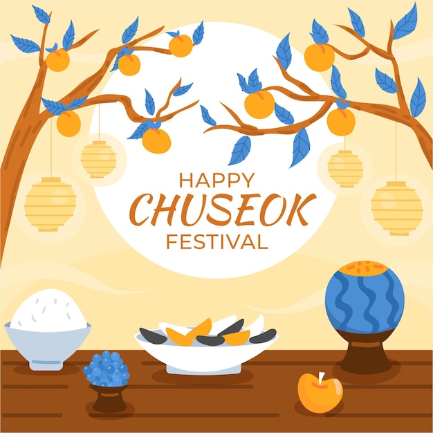 Vecteur gratuit célébration de chuseok